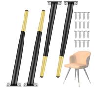 Patas De Mesa De Metal Resistente Alto 20cm-75cm, 4 Piezas Patas Cónicas Para Muebles, Pies De Soporte Para Mesa De Café Sofá Gabinete Baño, Con Tornillos Fácil De Instalar(Blackgold,72cm)