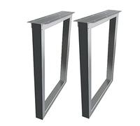 Patas de Mesa de Metal Resistentes, 2 Piezas, diseño rústico de Tubo Cuadrado, Patas DIY para Mesa de Comedor, Mesa de Centro, Escritorio de computadora, Color Plateado.