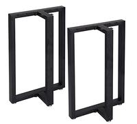 Patas de mesa de metal resistentes en forma de T, juego de 2 patas de escritorio de hierro de 28 pulgadas de alto y 18 pulgadas de ancho, patas de muebles industriales, patas de mesa de comedor, patas