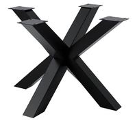 CLP Patas de Mesa Metal Negro Mesa de Comedor Harlan, con Recubrimiento de Polvo, Especialmente Estable, soporta Cargas de hasta 300 kg, Color:Negro, Tamaño:100x100x71 cm