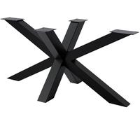 CLP Patas de Mesa Metal Negro Mesa de Comedor Harlan, con Recubrimiento de Polvo, Especialmente Estable, soporta Cargas de hasta 300 kg, Color:Negro, Tamaño:150x78x71 cm