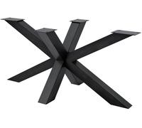 CLP Patas de Mesa Metal Negro Mesa de Comedor Harlan, con Recubrimiento de Polvo, Especialmente Estable, soporta Cargas de hasta 300 kg, Color:Negro induatrial, Tamaño:150x78x71 cm