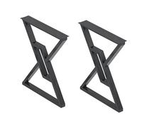 Patas de mesa modernas de hierro resistente, patas ajustables de estilo industrial para mesas de comedor y computadora, juego de 2 unidades, color negro (50 x 70 cm), soporte de escritorio de metal