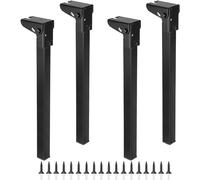 Patas de mesa plegables de hierro de 90°,Patas de Mesa Plegables de Horquilla, patas de soporte de muebles de metal,mesitas de Noche y Patas de Ordenador portátil-Negro (55cm,4 PCS)