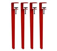 Patas de metal ajustables para mesa de café, mesa de comedor, escritorio, consola, patas de abrazadera en forma de F con almohadilla de protección y llave Allen, patas de muebles de hierro rojo de 40