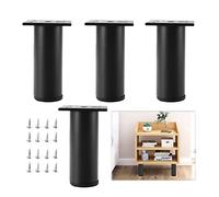 Patas de metal ajustables para muebles, 4 unidades, color negro, 12 cm, para mesa, armario, escritorio, sofá, patas de 6 cm, 10 cm, 15 cm, 20 cm, 25 cm, 30 cm, 35 cm, opciones doradas/plateadas, patas
