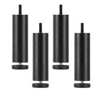 Patas de metal ajustables para sofá y escritorio, 4 patas de repuesto, color negro y plateado, 15 cm, perfectas para mejorar muebles de baño y cocina
