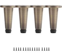 Patas de metal de cobre para muebles, moderno juego de patas de sofá ajustables, 4 piezas para soporte de armario, 13 cm de altura
