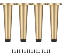 Patas de metal de cobre para muebles, moderno juego de patas de sofá ajustables, 4 piezas para soporte de armario, 13 cm de altura