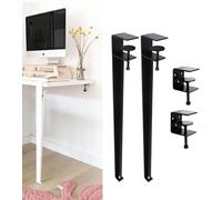 Patas de metal para mesa de comedor en forma de F, 71 cm, adecuadas para mesas de café, diseño sin empujar para proteger la mesa, con almohadilla protectora del suelo, 4 unidades