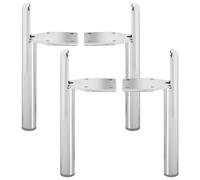 Patas de metal para muebles de 5 pulgadas 4 patas de mesa de metal resistentes con protectores de suelo y tornillos patas de repuesto para muebles para sofá mesita de noche escritorio color cromado