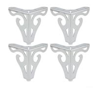 Patas de metal para muebles lo suficientemente resistentes como para soportar sofás y armarios con suelo de goma para evitar daños (plateado)