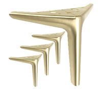Patas de metal para muebles, paquete de 4 patas de repuesto de bronce de 19 cm con tornillos, patas de mesa para armarios, sofás, camas, mesas de café, 12,9 cm de altura