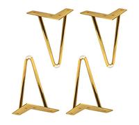Patas de Metal Tipo Horquilla para Muebles,Patas de Mesa,Patas de Repuesto para Muebles,Color Dorado/Negro,para mesas de Centro,armarios,Muebles de TV,escritorios,con Almohadillas prote
