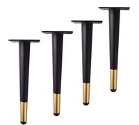 Patas de metal universales para sofá, paquete de 4 patas de muebles de cono negro, patas de repuesto con tornillos para sofá, cama, armario y muebles de cocina