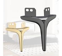 Patas de Mueble de Metal con Escuadra, 1 Unidad 10cm Pata de Soporte Triangular para Sofá/Cama/Armario TV, Pies de Repuesto para Tocador(Gold,12cm/5in)