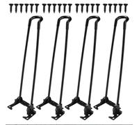 Patas de Mueble Tipo Horquilla 2 Tallas, 4 Protectores de Piezas, Patas de Mesa de Acero, Armario Moderno para caseras, Banco, Mesa de Centro, Escritorio Negro (18 Pulgadas (45cm))