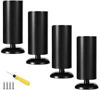 Patas de muebles ajustables de acero inoxidable para mesa, sofá, mueble de baño, patas redondas de metal con alfombrilla de goma para mesa de centro, mueble de TV, patas de soporte con ajuste de altu