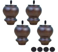 Patas de muebles de madera maciza para sofá y mesa auxiliar, varilla roscada M8 para reemplazo de cama