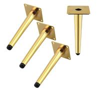Patas de muebles de metal, 4 piezas, patas de mesa resistentes de 6 pulgadas con almohadilla de goma para pies, reemplazo resistente para muebles para proyectos de bricolaje, sofá, sofá y silla escri