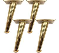 Patas de muebles, piezas de repuesto de cono oblicuo dorado para muebles de bricolaje, duraderas y elegantes patas de sofá