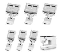 Patas de prensa para máquina de coser, 6 patas de cierre de cremallera universal Snap on para máquina de coser baja varilla, 3 grandes + 3 pequeños prensores compatibles con Singer, Brother &