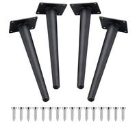 Patas De Repuesto Para Sofá Cama Sillón Gabinete, Patas Cónicas Para Mueble De Soporte Con Base Antideslizante, 4Pcs Pies De Muebles De Cono Vertical Resistente, Tornillos Incluidos(Black,50cm)