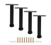 Patas de sofá de acero ajustables - 4 piezas de patas de metal para gabinete, patas de muebles de altura ajustable para cocina, hogar y oficina, patas de mesa de tubo cuadrado en blanco y ne