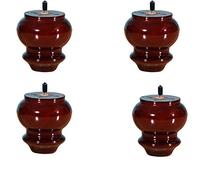 Patas de sofá de madera maciza natural, estilo calabaza, patas de repuesto para soporte de TV, mesa de café, armario otomano, cama con perno M8 de 5/16 pulgadas (8 cm, nogal rojo)