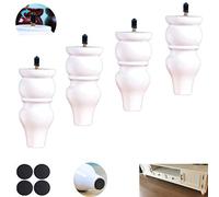 Patas de sofá de madera maciza natural, modernas, de calabaza, de repuesto para soportes de TV, mesas de café, otomanas, armarios, camas con perno M8 de 5/16 pulgadas (15 cm, blanco)