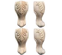 Patas de sofá de madera sin terminar de 5/6/7/8 pulgadas, patas de muebles talladas europeas, patas de repuesto para mesa de café, juego de 4 patas pequeñas de soporte de piel para decoración del
