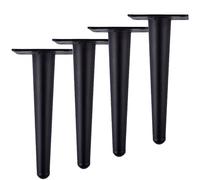 Patas de sofá de metal negro, paquete de 4, patas universales para muebles, patas de repuesto en forma de cono para bricolaje, sofá, cama, armario, cocina, incluye tornillos (60 cm)