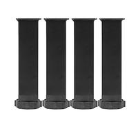 Patas de sofá for Muebles, 4 Piezas, Patas Ajustables for, Soporte Cama Metal, Repuesto for Bricolaje, Accesorios for Marcos, Altura Ajustable 20 mm, rodamientos Resistentes(Black,25cm/9.84in)