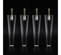 Patas de sofá for muebles, juego 4 patas acrílico, pata cónica vidrio transparente, con pernos roscados M8 5/16'', repuesto transparentes for bricolaje, for gabinetes y mesas centro(200mm(7.9in))