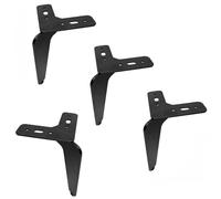 Patas de sofá negras resistentes, paquete de 4 soportes triangulares de hierro para armarios de baño y cocina, patas de muebles de 20 cm