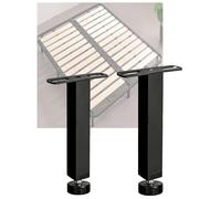Patas de Soporte de Cama, 2 Piezas, Patas de Muebles en Forma de T de Acero al Carbono for Marco de Cama, Soporte Central con Ajuste de Altura de 0,79 Pulgadas(Black,22cm)