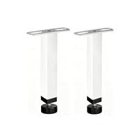 Patas de Soporte de Cama, 2 Piezas, Patas de Muebles en Forma de T de Acero al Carbono for Marco de Cama, Soporte Central con Ajuste de Altura de 0,79 Pulgadas(Milk,25cm)