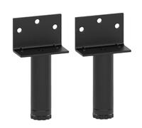 Patas de Soporte for Sofá Y Mesa de Té, Patas de Cama Telescópicas Reforzadas, Base Grande (2 Unidades), Negro, Blanco Y Gris, Base de Columna Con Soporte(Black,H-18cm/7in)