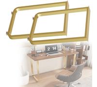 Patas Escritorio Muebles Rectangulares, Patas Mesa Comedor Estilo Industrial, 2pcs Minimalista Moderno Pies De Soporte Para Mesa De Centro/Mesita De Noche/Gabinetes, Con Tornillos(Gold,40x72cm)