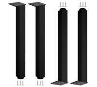 Patas mesa alta cocina, 4 Piezas Patas metalicas para mesas altas Pata para Mueble Negro Pies de Gabinete Aleación Aluminio | Acabado Anodizada Pies de Metal Altura: 3-40cm para Oficina 30cm/11.8"