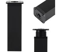 Patas mesa alta cocina, 4 Piezas Patas metalicas para mesas altas Pata para Mueble Negro Pies de Gabinete Aleación Aluminio | Acabado Anodizada Pies de Metal Altura: 6-40cm para Oficina 30cm/11.8"