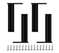 Patas mesa alta cocina, 4 Piezas Patas metalicas para mesas altas Pata para Mueble Negro Pies de Gabinete Aleación Aluminio | Acabado Anodizada Pies de Metal Altura: 6-40cm para Oficina 30cm/11.8"