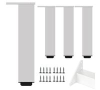 Patas mesa alta cocina, 4 Piezas Patas metalicas para mesas altas Pata para Mueble Plata Pies de Gabinete Aleación Aluminio | Acabado Anodizada Pies de Metal Altura: 6-40cm para Oficina 30cm/11.8"