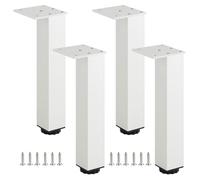 Patas mesa centro, 4 Piezas Patas para Mesa de Centro Pata para Mueble Plata Patas para armario metálico Aleación Aluminio | Acabado Anodizada Pies de Metal Altura: 3-40cm para Oficina 25cm/9.8"