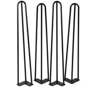 Patas MetáLicas con Pasador De Mesa, Patas Protector De Suelo, Patas De Muebles, Escritorio EstáNdar Mesas De Comedor Tocador Computador (18 Pulgadas(45cm)/Negro)