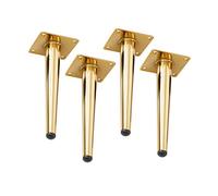 Patas metálicas para muebles, Patas de metal for muebles, en forma cono, color negro, varios tamaños, paquete 4(30cm)