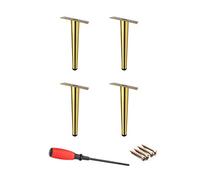Patas metálicas para muebles, Patas de metal for muebles en forma cono, paquete 4, dorado, negro, varios tamaños for(Gold,12cm/5in)