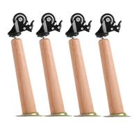 Patas Muebles Madera 4pcs, con Ruedas Universales, Patas Mesa Centro, Patas de Muebles Macizos, Patas Somier Universales, Patas Silla para Mesitas de Noche, Cocina, Escritorio(Oblique,30+6.2 cm)