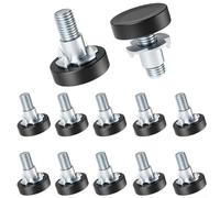 Patas niveladoras de rosca ajustables de 1/4 pulgadas, 12 piezas de niveladores de muebles con tuercas en T para sillas, mesas, escritorios, aparadores, muebles de patio, metal resistente y