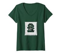 Patas para la reflexión: Regalo Personalizado para Amantes de los Perros con Foto de Mascotas Camiseta Cuello V, Mujer, Verde Bosque, M